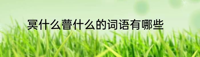 冥什么瞢什么的词语有哪些