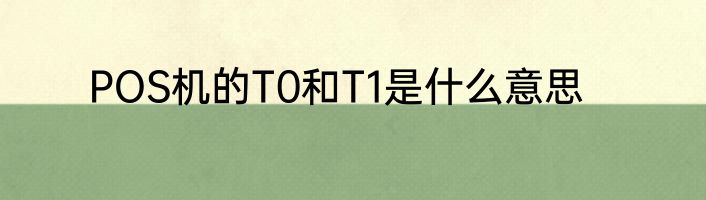 POS机的T0和T1是什么意思