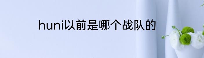 huni以前是哪个战队的