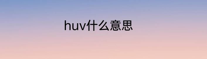 huv什么意思