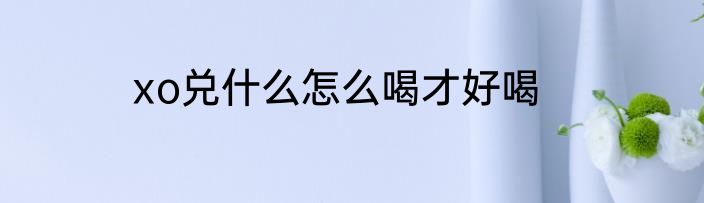 xo兑什么怎么喝才好喝