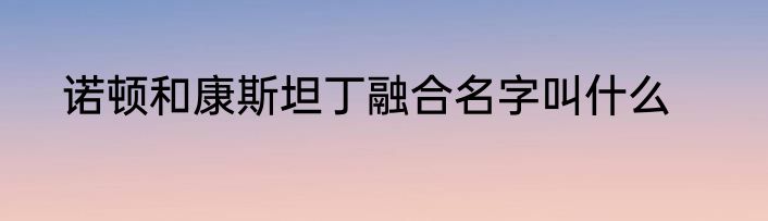 诺顿和康斯坦丁融合名字叫什么