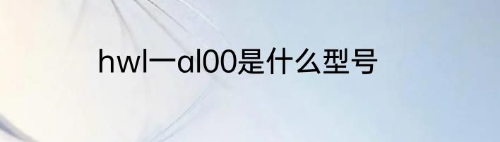 hwl一al00是什么型号