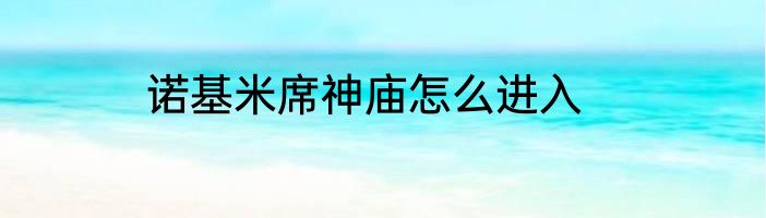 诺基米席神庙怎么进入