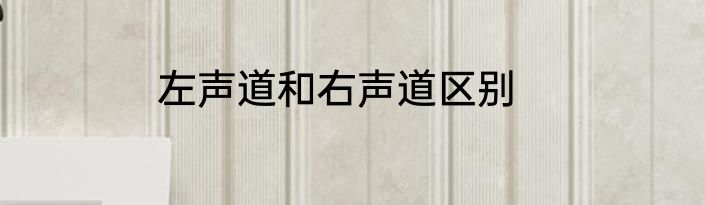 左声道和右声道区别