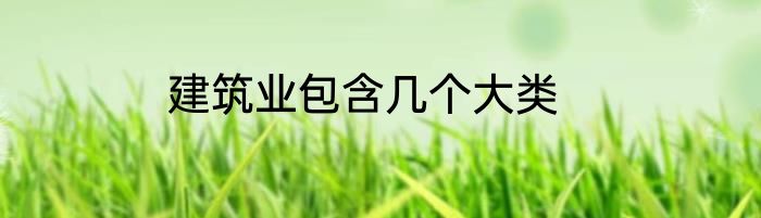 建筑业包含几个大类