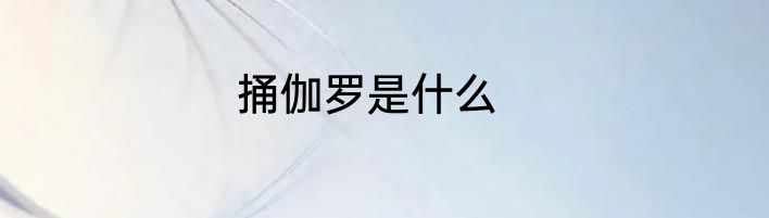 捅伽罗是什么