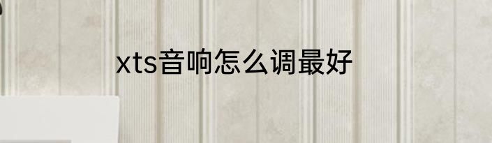 xts音响怎么调最好