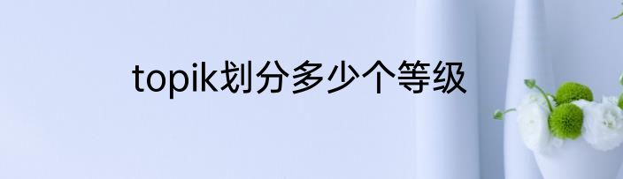 topik划分多少个等级
