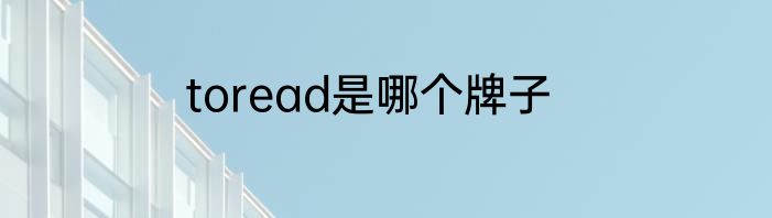 toread是哪个牌子