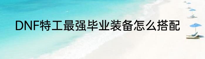 DNF特工最强毕业装备怎么搭配