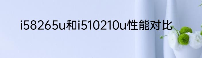 i58265u和i510210u性能对比