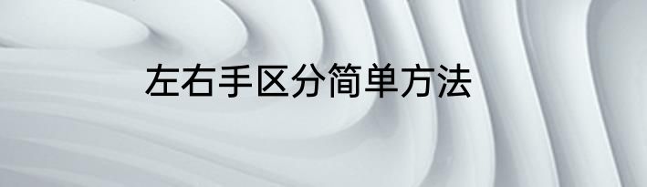 左右手区分简单方法