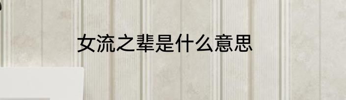 女流之辈是什么意思