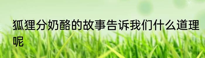 狐狸分奶酪的故事告诉我们什么道理呢