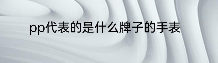 pp代表的是什么牌子的手表