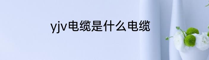 yjv电缆是什么电缆