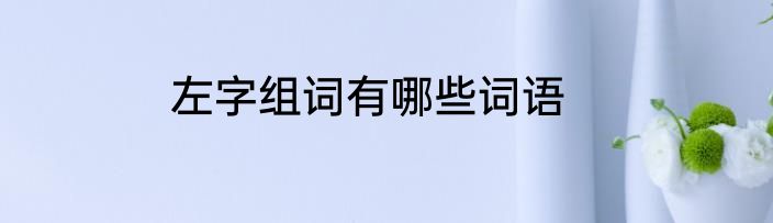 左字组词有哪些词语