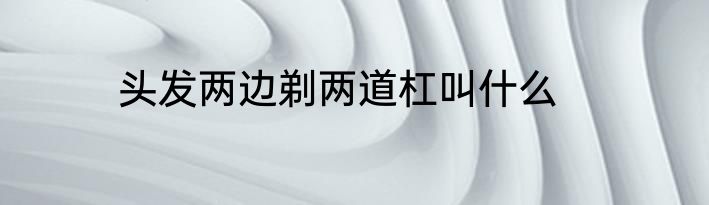 头发两边剃两道杠叫什么