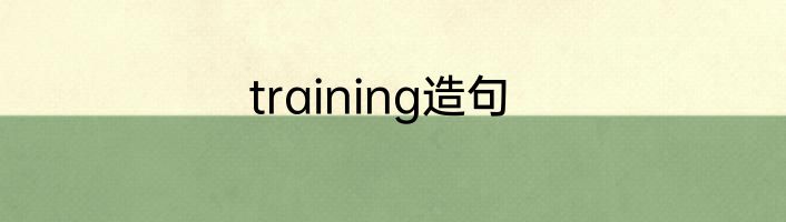training造句