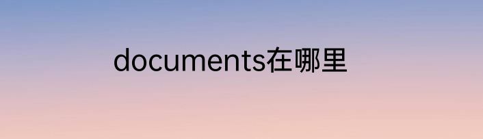 documents在哪里