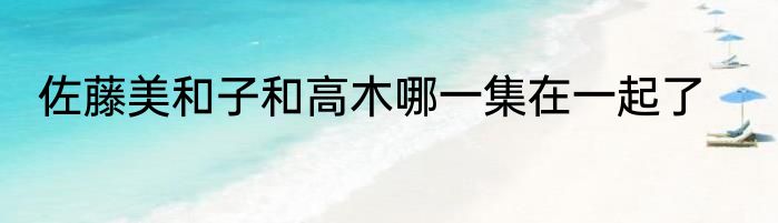 佐藤美和子和高木哪一集在一起了