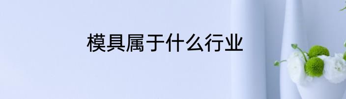 模具属于什么行业