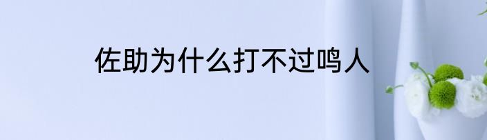 佐助为什么打不过鸣人