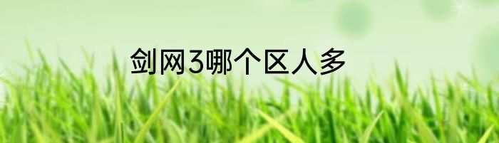剑网3哪个区人多