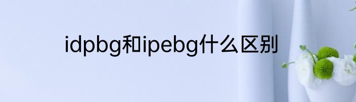 idpbg和ipebg什么区别