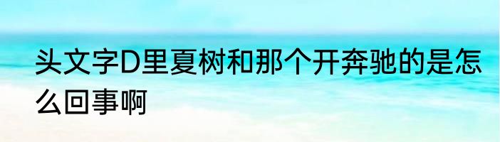 头文字D里夏树和那个开奔驰的是怎么回事啊