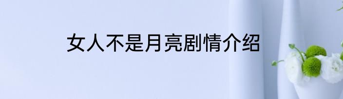 女人不是月亮剧情介绍