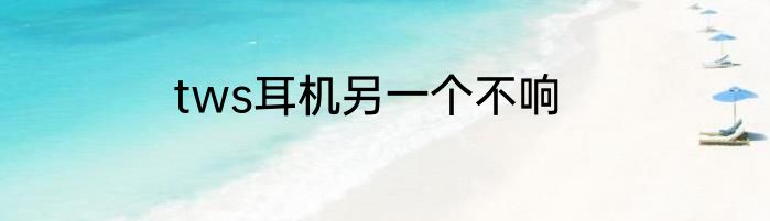 tws耳机另一个不响