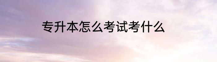 专升本怎么考试考什么