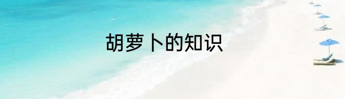 胡萝卜的知识