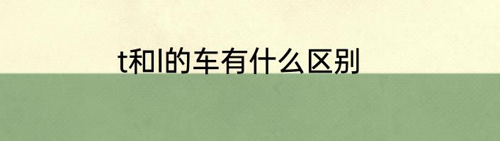 t和l的车有什么区别