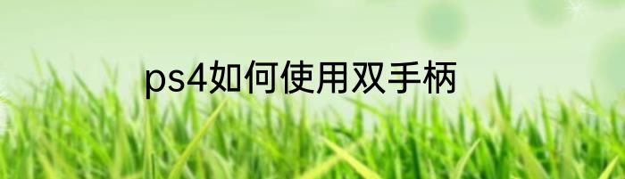 ps4如何使用双手柄