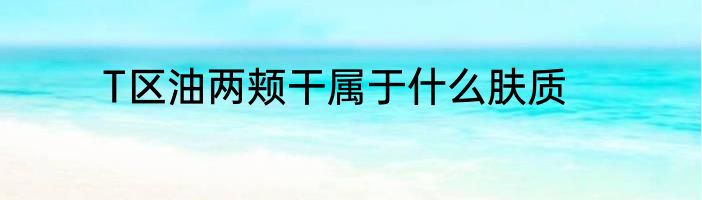 T区油两颊干属于什么肤质