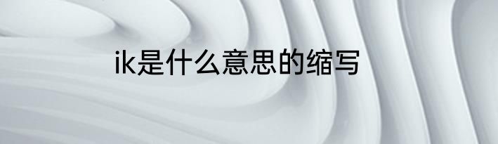ik是什么意思的缩写