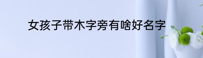 女孩子带木字旁有啥好名字
