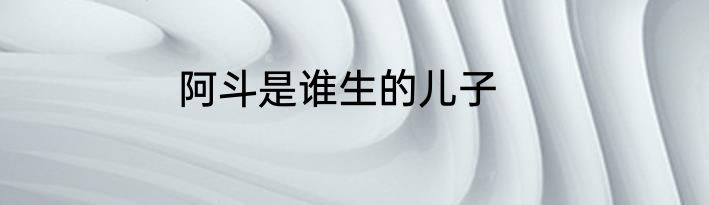 阿斗是谁生的儿子