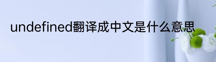 undefined翻译成中文是什么意思