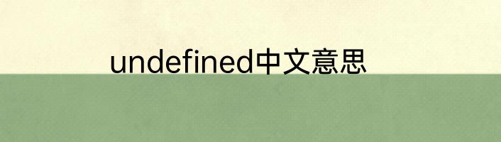undefined中文意思