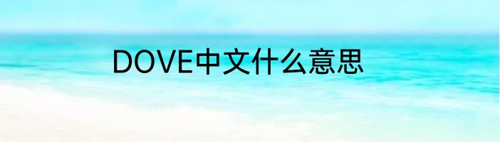 DOVE中文什么意思