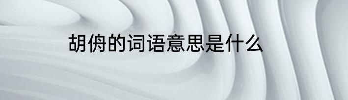 胡侜的词语意思是什么