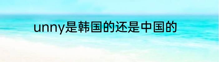 unny是韩国的还是中国的
