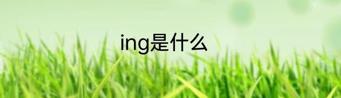 ing是什么