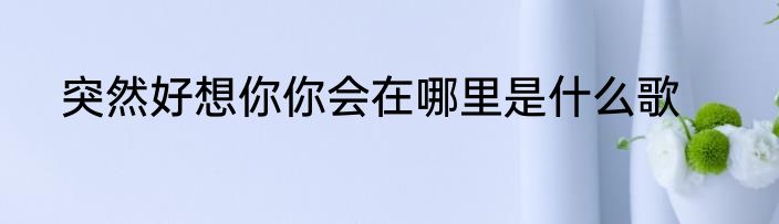 突然好想你你会在哪里是什么歌