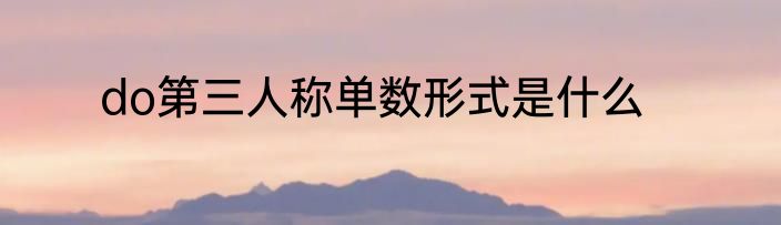 do第三人称单数形式是什么