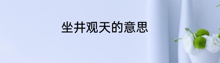 坐井观天的意思